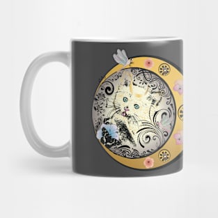 Kitten art nouveau frame Mug